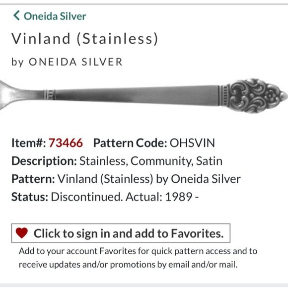 Oneida Silver Vinland Stainless Flat Handle Butter Spreader flatware - Picture 1 of 4